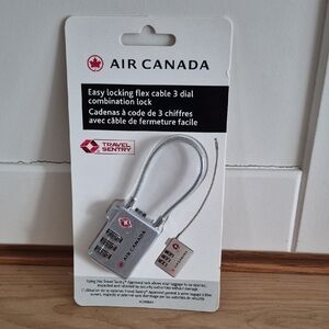 💙 Air Canada - Silver 3-Dial Flex Cable Combination Lock